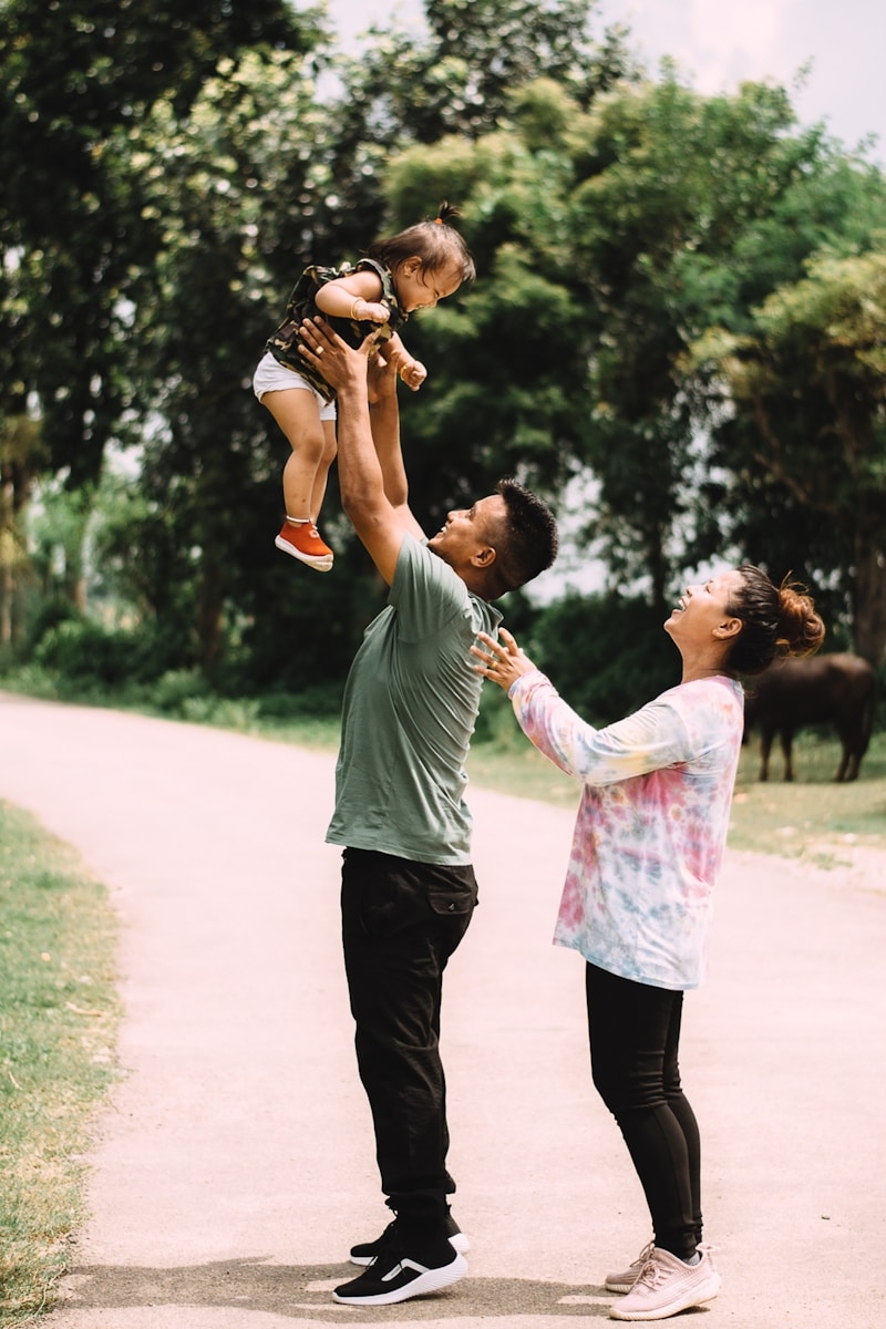 A young family enjoying time together