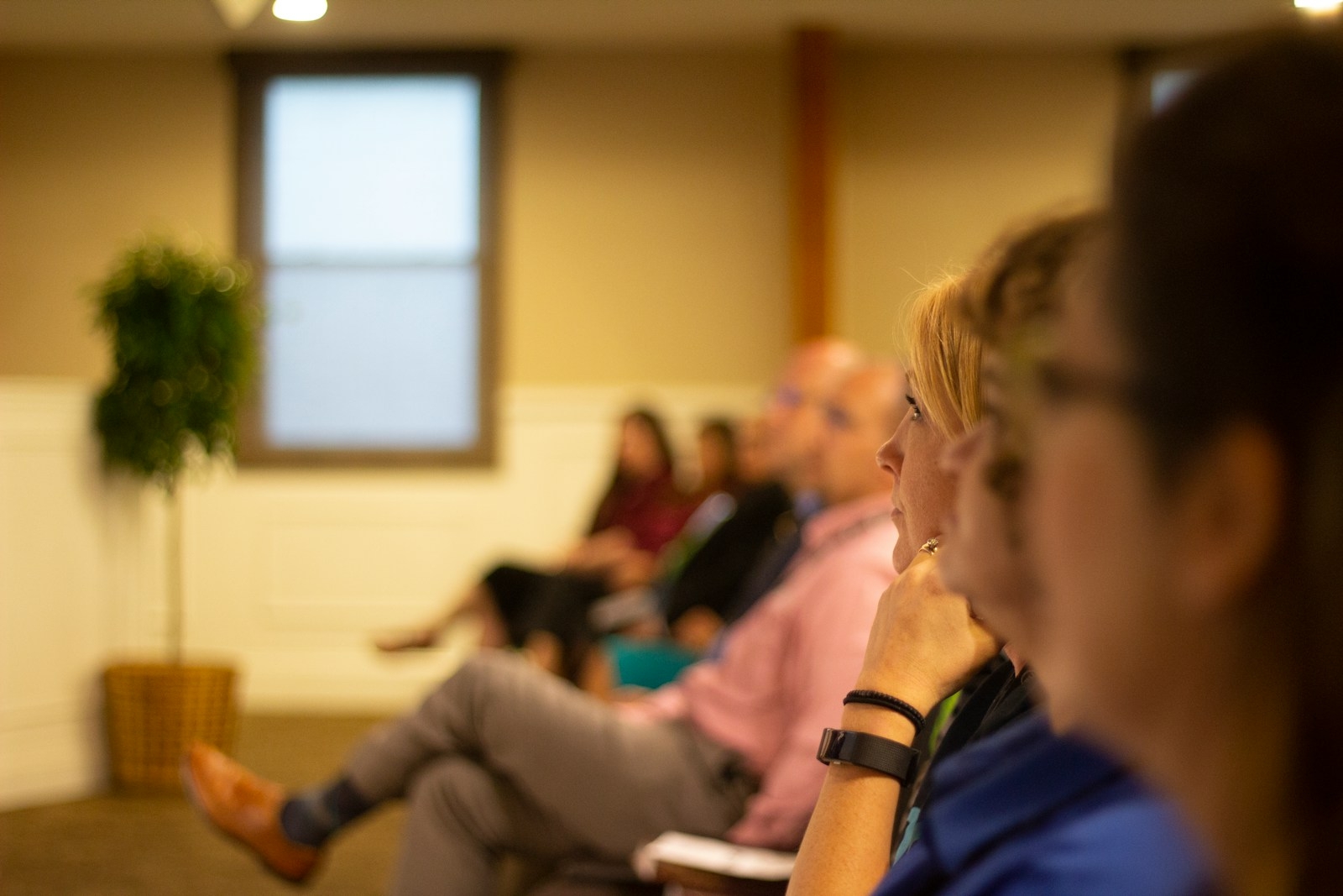 A group attending a community education seminar
